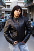 Woman’s vintage black leather jacket (M)