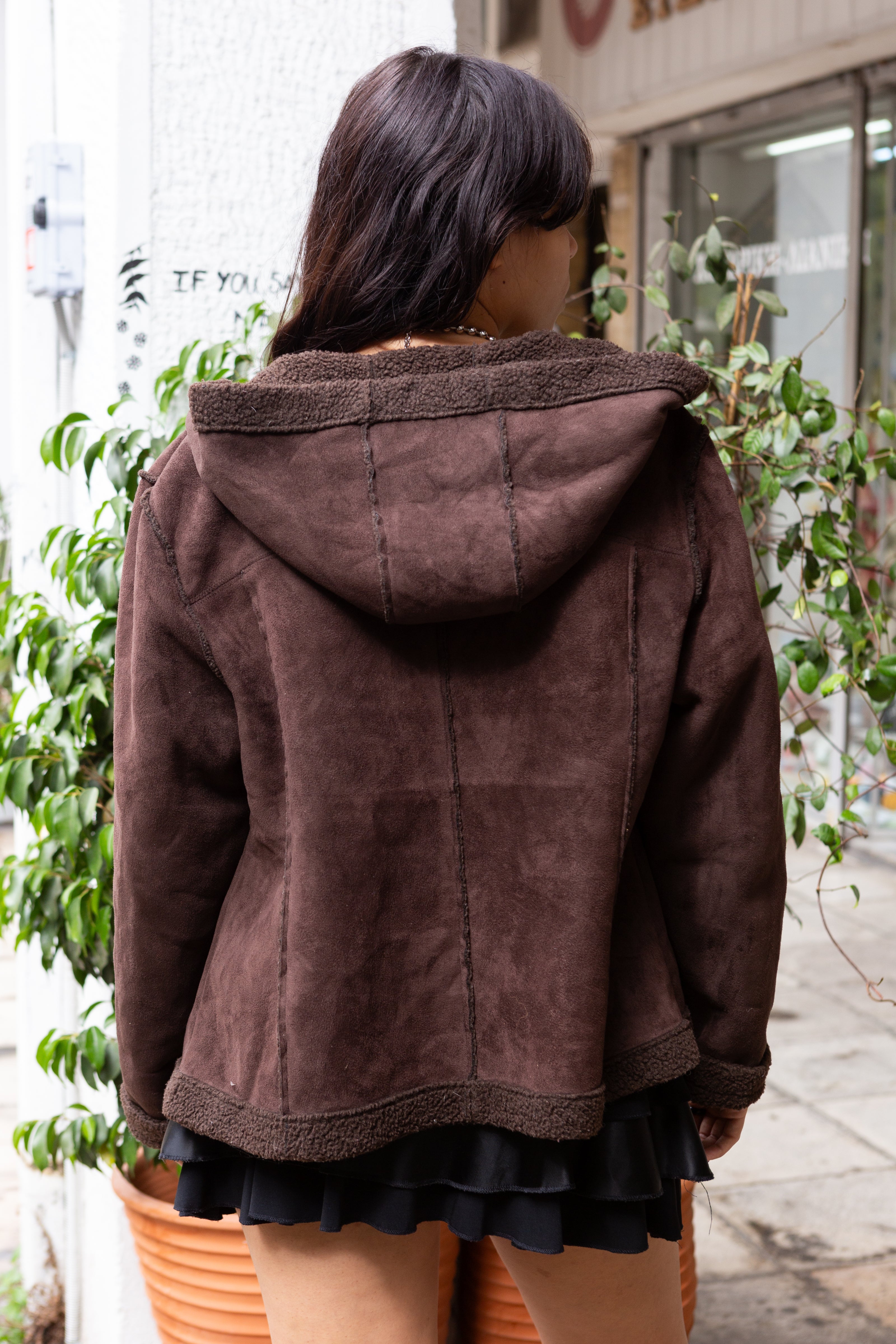 Super cute retro style faux mouton jacket