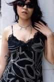 Very pretty black and white with lace detailing (M)