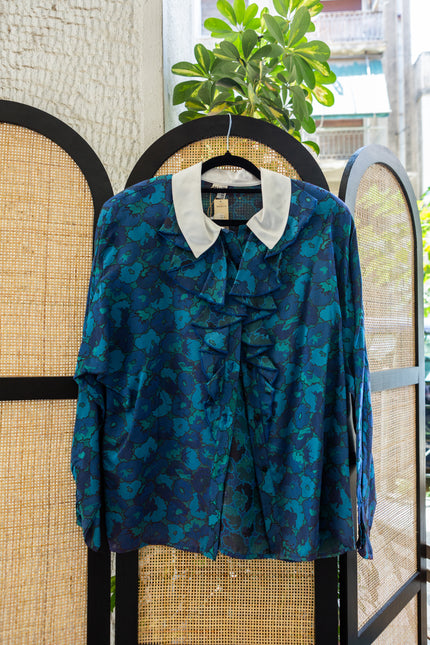 Vintage Floral Ruffle Blouse