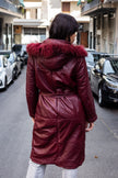 Vintage burgundy genuine leather jacket (L)