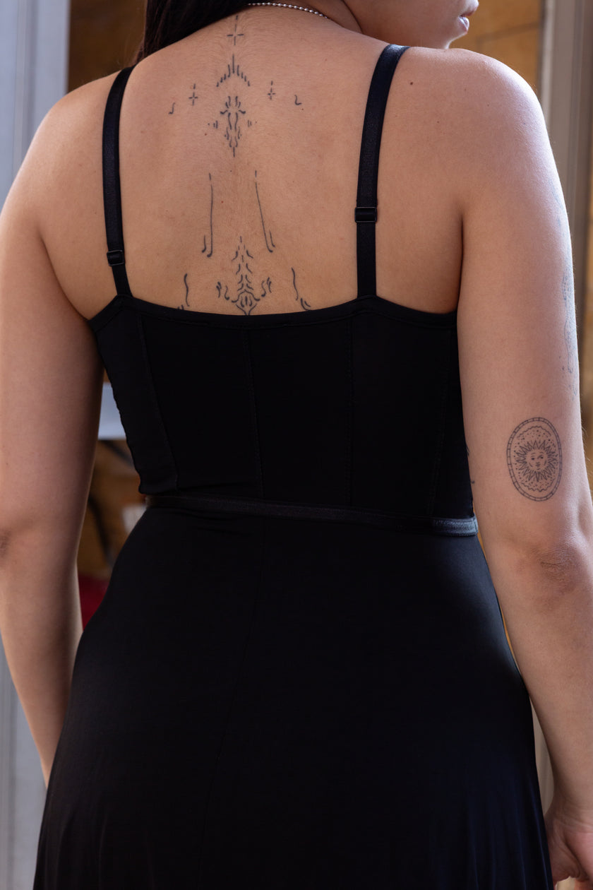 ONYX stretchy black hot dress (S/L)