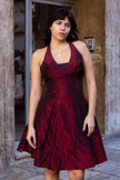 Super hot metalic burgundy backless dress (L)