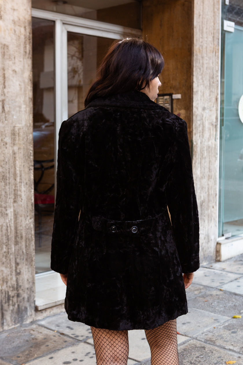 Italian vintage faux fur jacket (M)