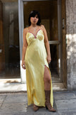 Gorgeous romantic maxi yellow slip dress
