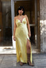 Gorgeous romantic maxi yellow slip dress