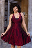 Super hot metalic burgundy backless dress (L)