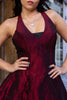 Super hot metalic burgundy backless dress (L)
