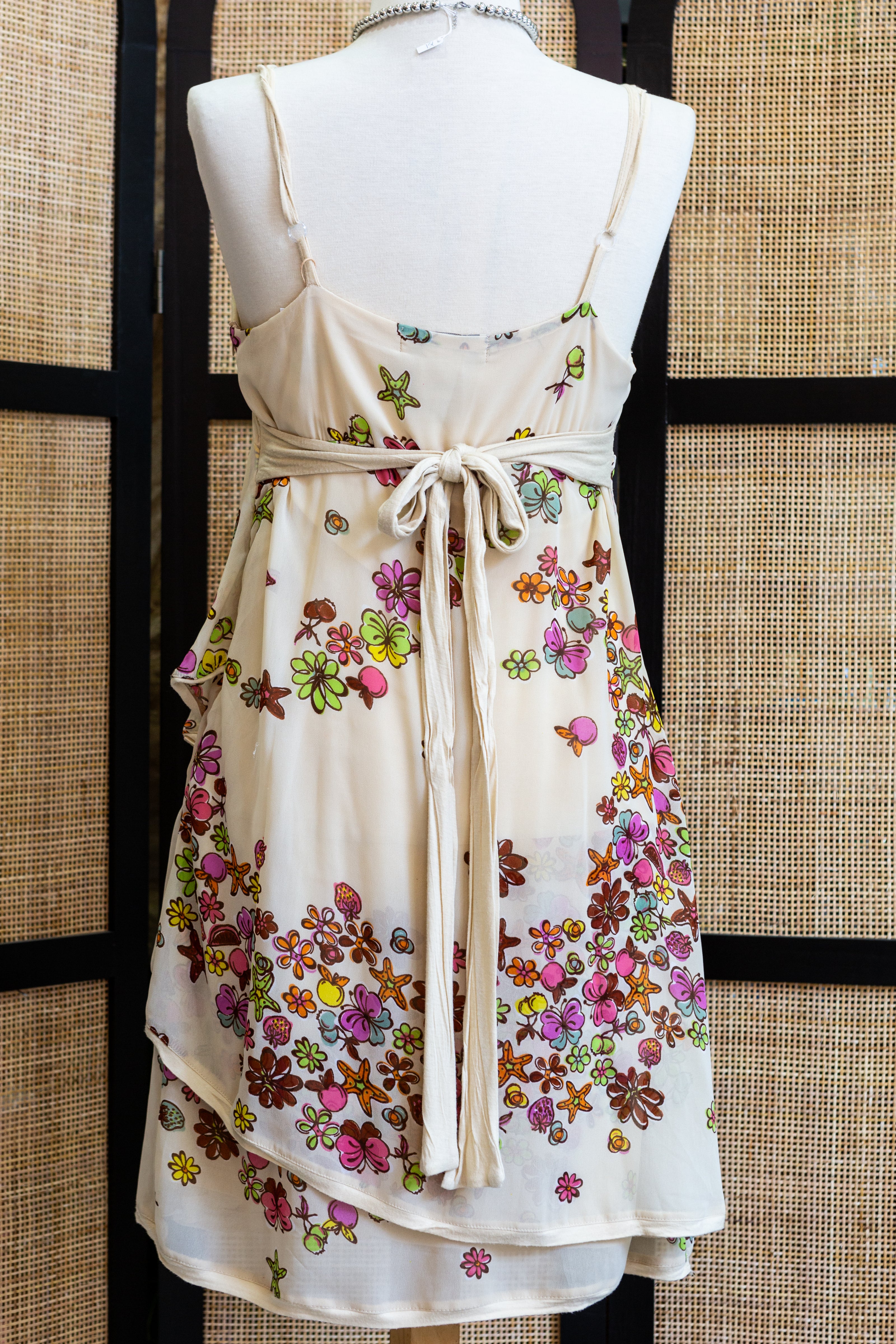 CRISTINA GAVIOLI Whimsical Floral Layered Chiffon Dress