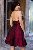 Super hot metalic burgundy backless dress (L)