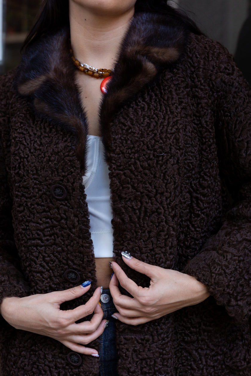 Stunning Vintage genuine Astrakhan fur coat