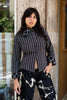 Office siren striped shirt with super extra colar