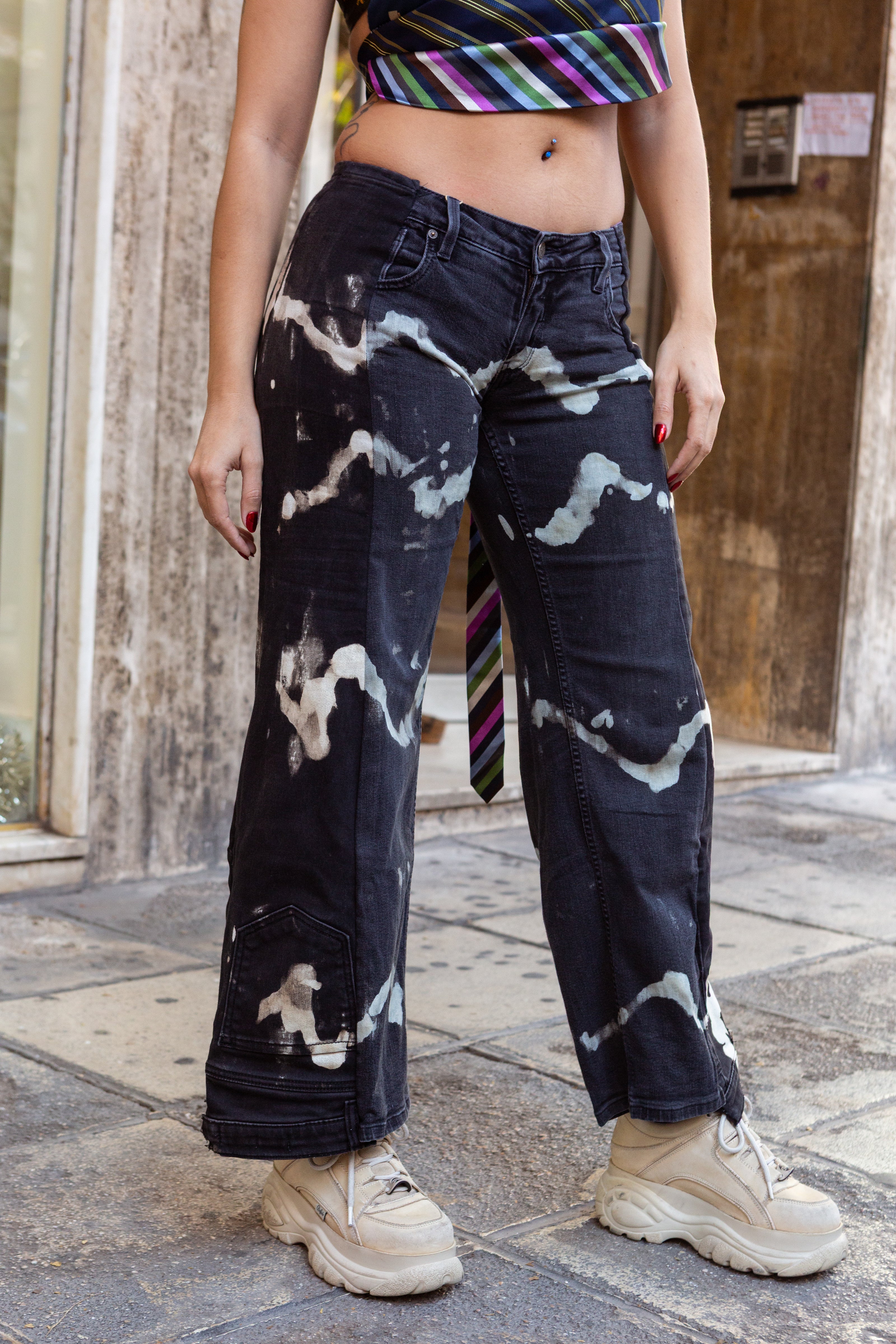 Thoughts reworked super hot low waisted up-cycled jeans (EU36)