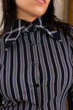 Office siren striped shirt with super extra colar