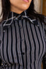 Office siren striped shirt with super extra colar