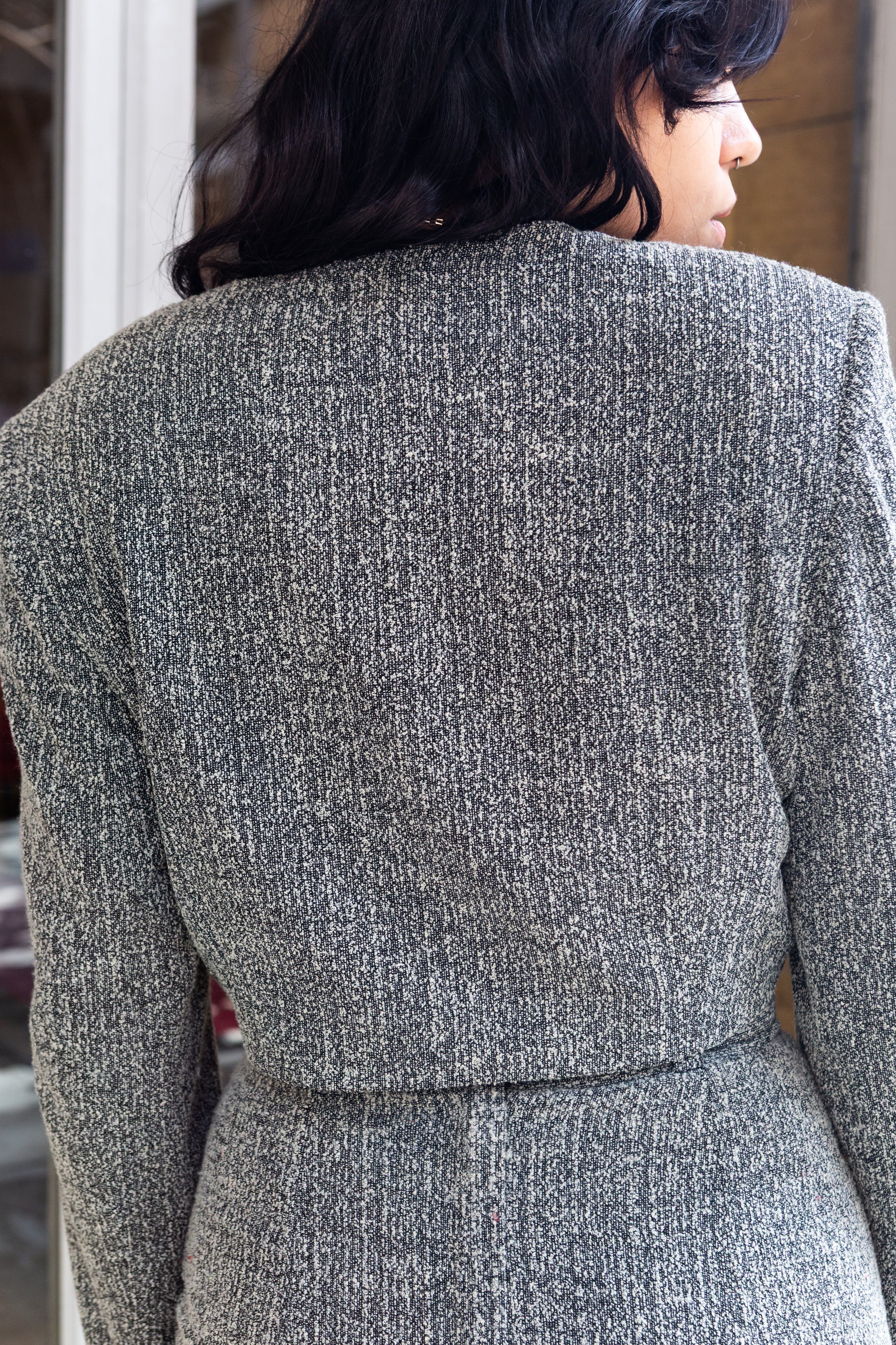 Vintage super hot office 2 piece set with zipper top (S/M)