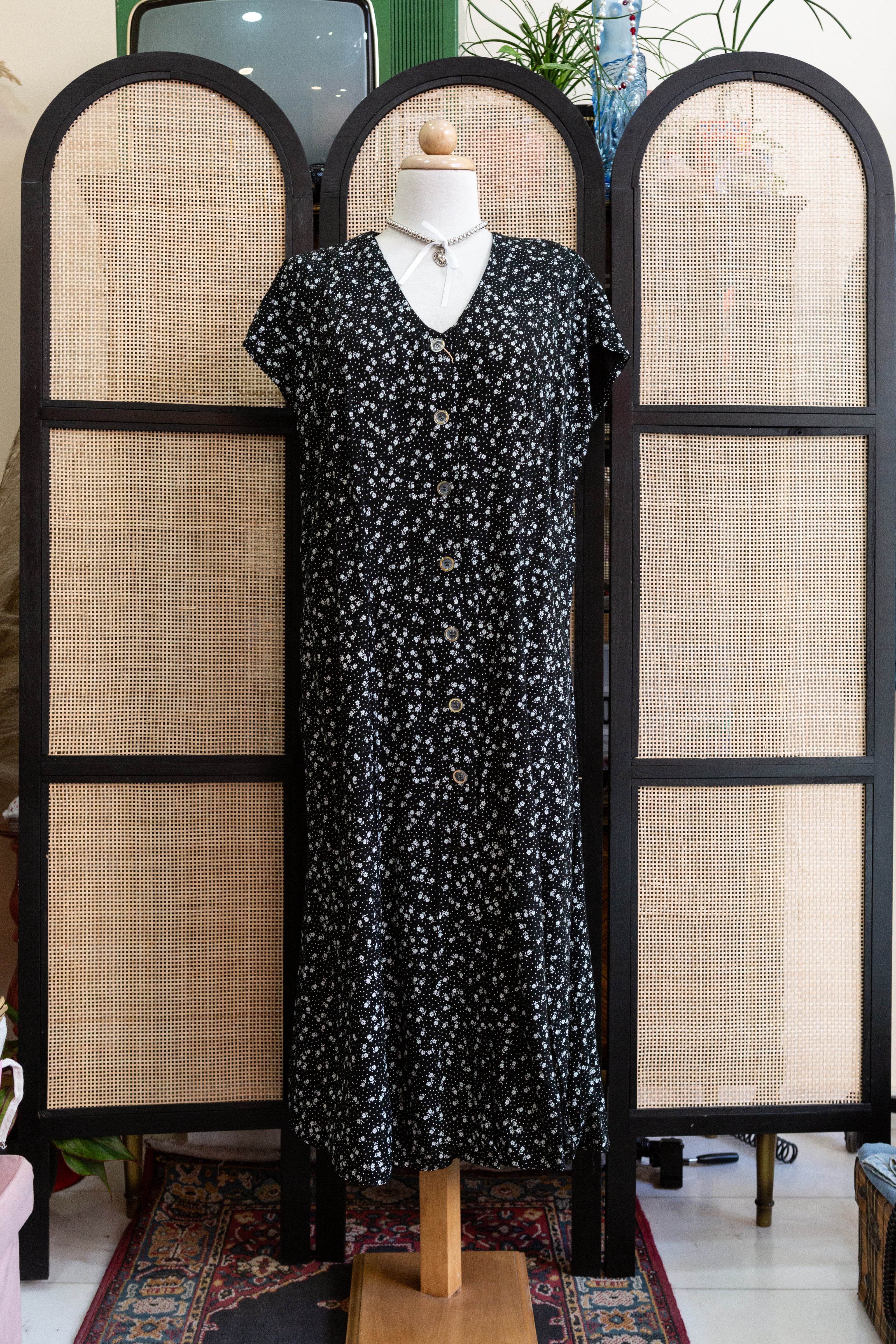 Floral button up dress