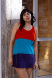 Super cute color blocking velvet dress (M/XL)