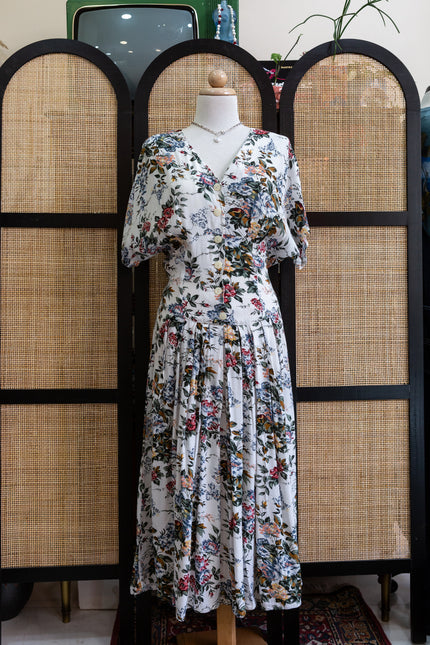Vintage floral button up dress