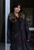 Amazing genuine leather coat with fur collar and lining