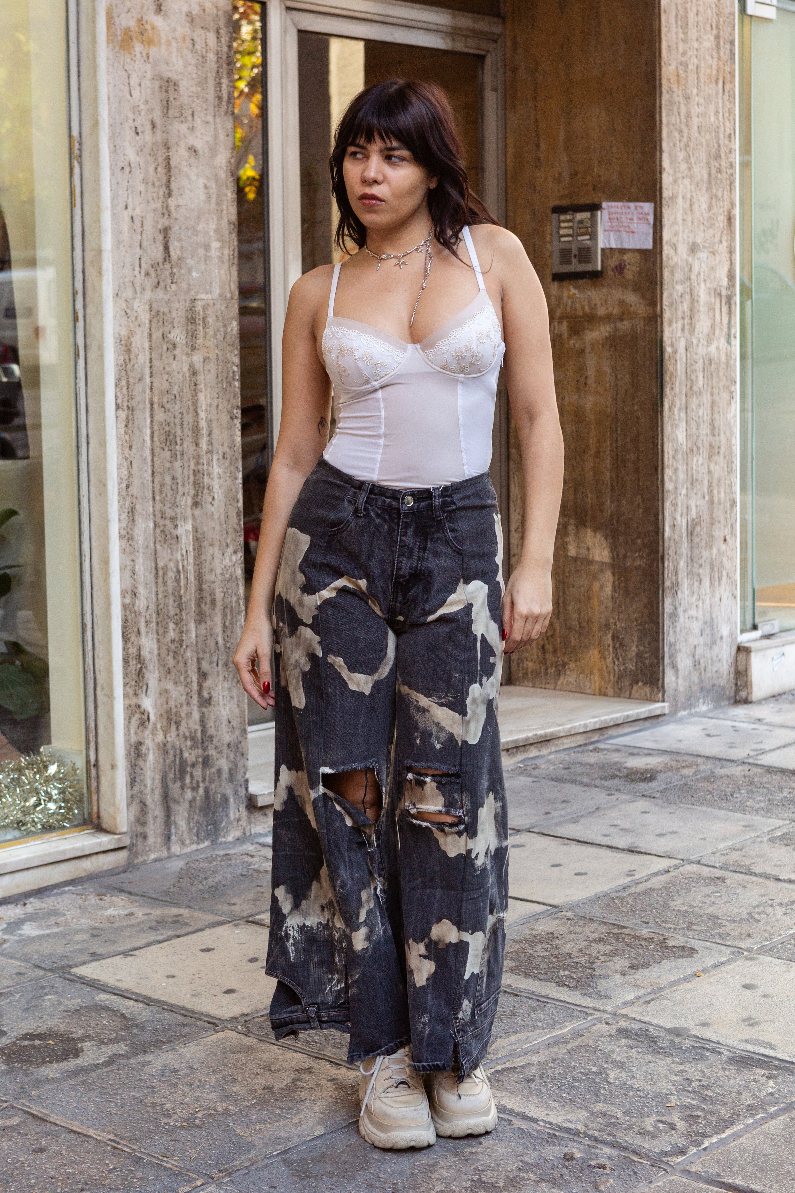 Thoughts reworked super hot baggy destressed up-cycled jeans (EU38)