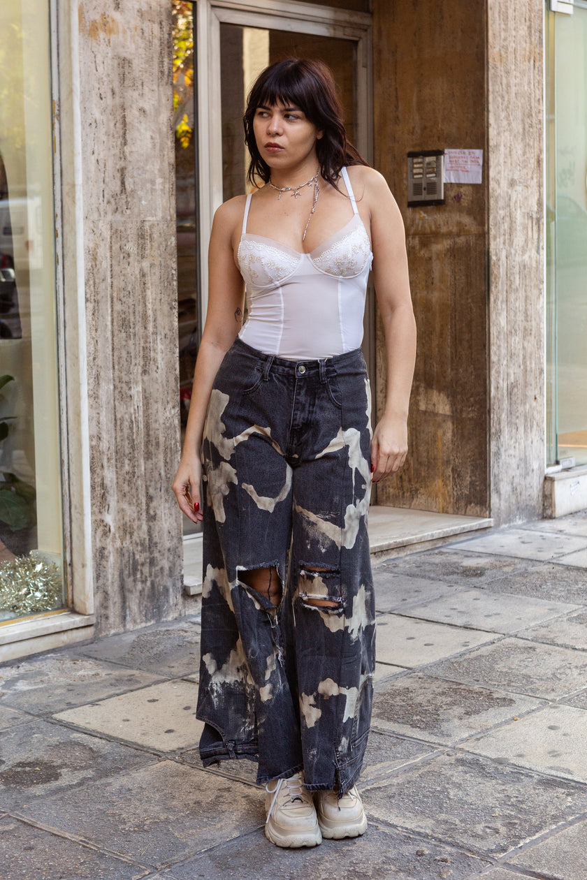 Thoughts reworked super hot baggy destressed up-cycled jeans (EU38)