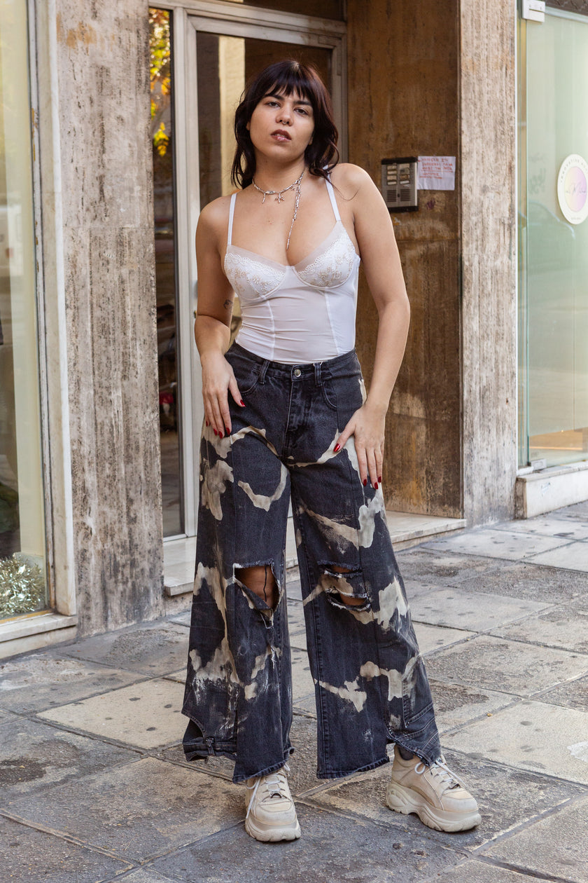 Super hot lingerie corset mesh top