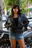 Vintage 80s biker leather jacket with stud detailing
