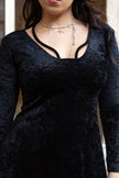Super cute black velvet mini dress (S)