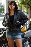 Vintage 80s biker leather jacket with stud detailing
