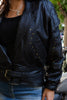 Vintage 80s biker leather jacket with stud detailing