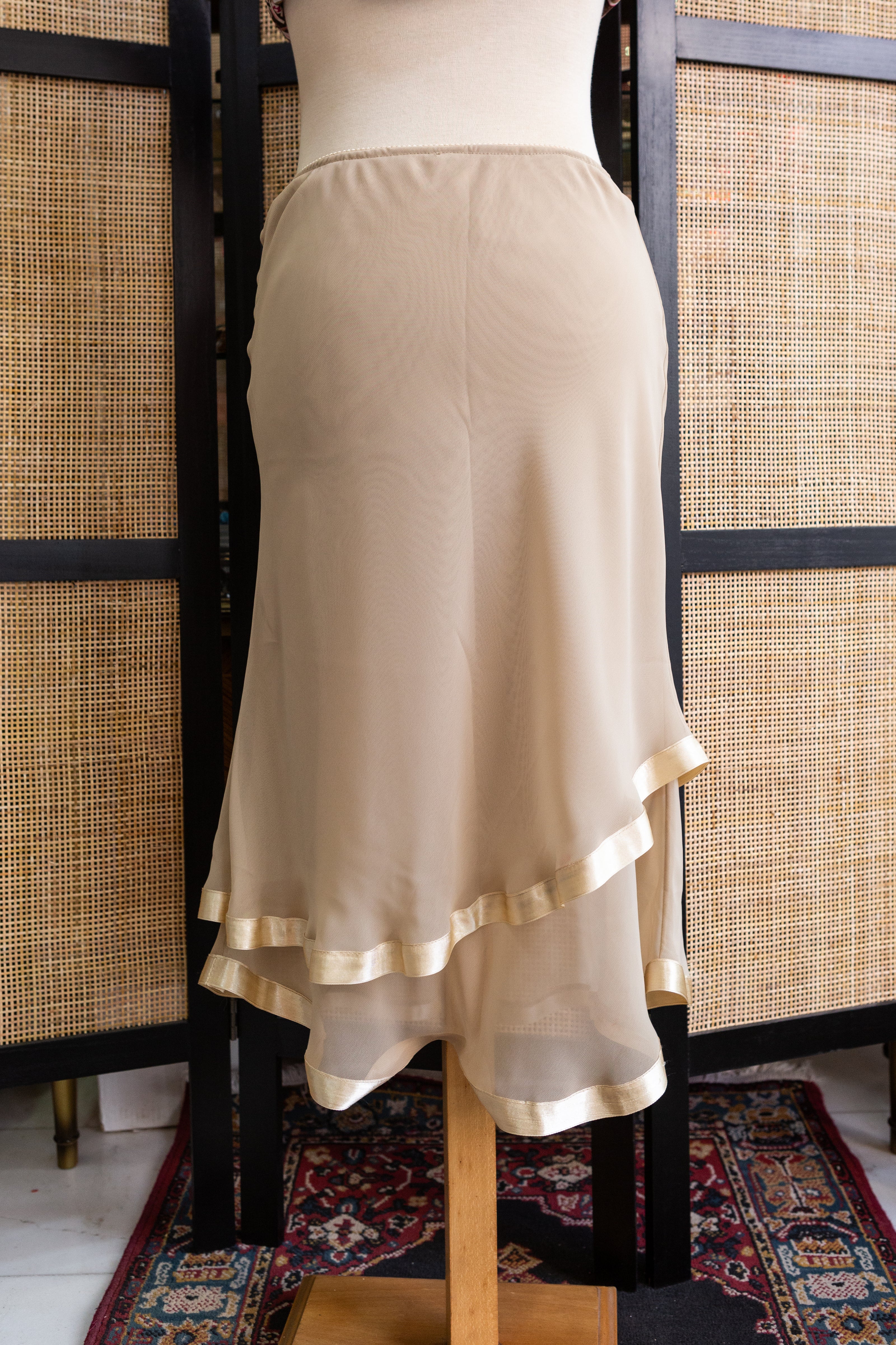 Super cute mesh midi asymmetrical skirt