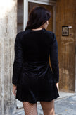 Super cute black velvet mini dress (S)