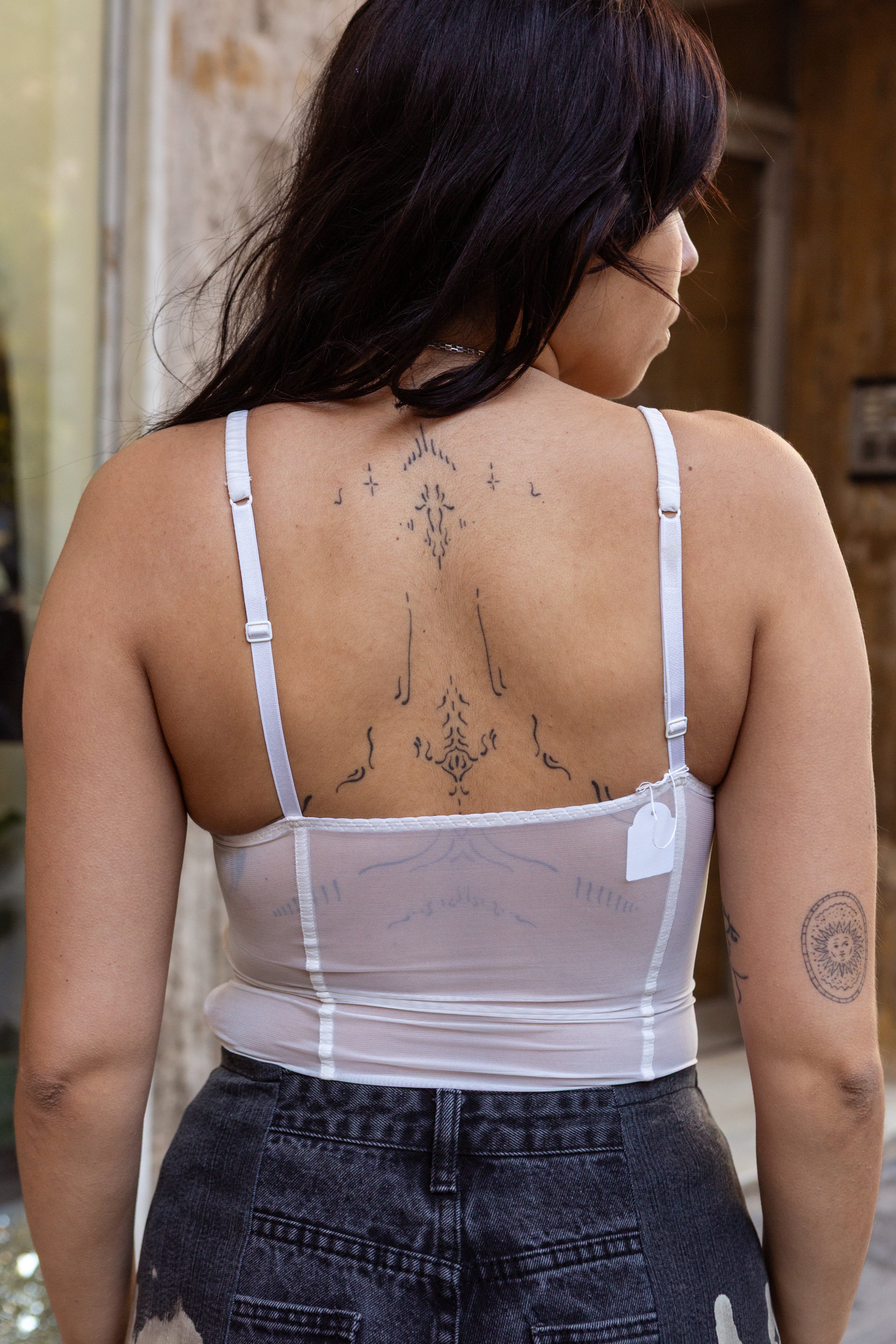 Super hot lingerie corset mesh top