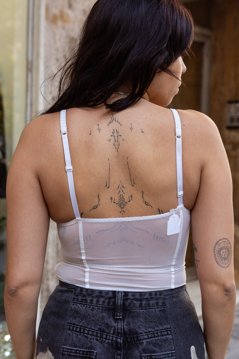 Super hot lingerie corset mesh top