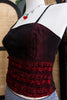 Stunning Y2K Burgundy Lace Trim Corset Top