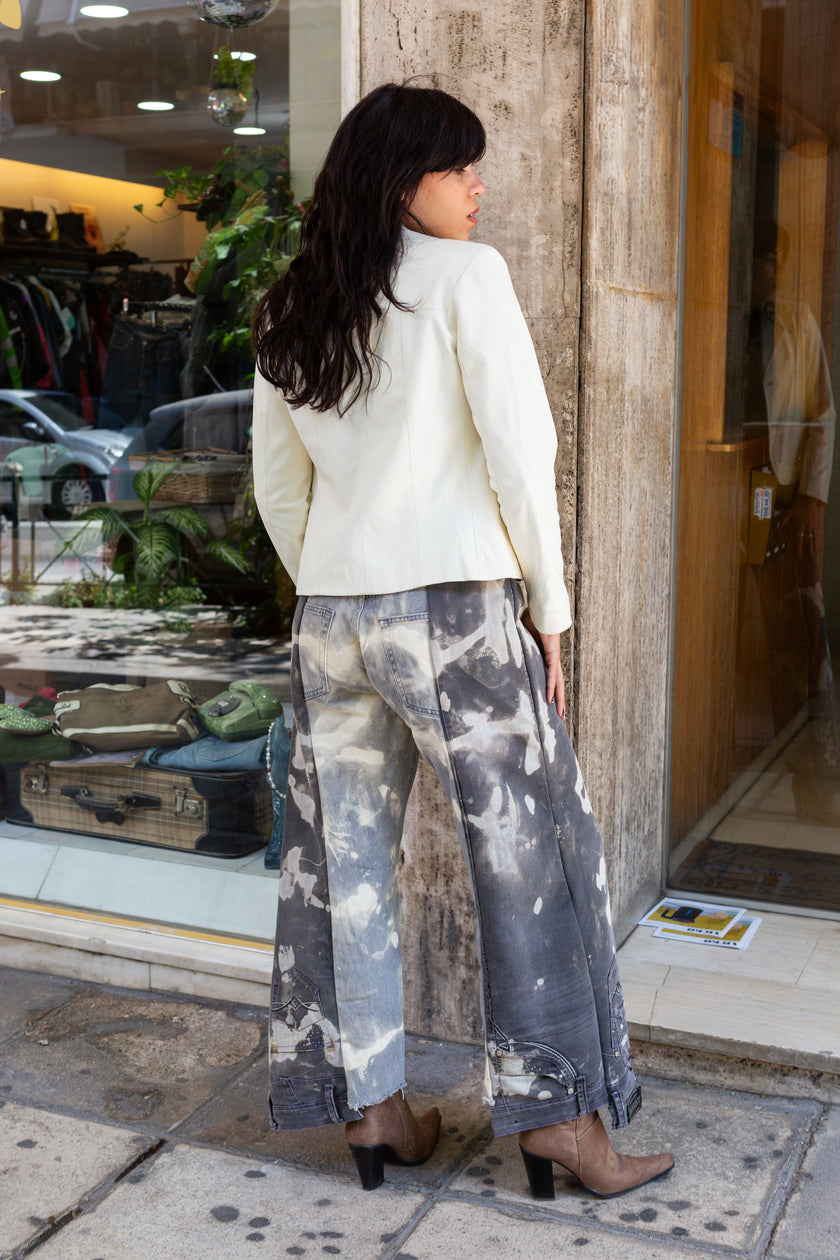 Vintage white leather jacket