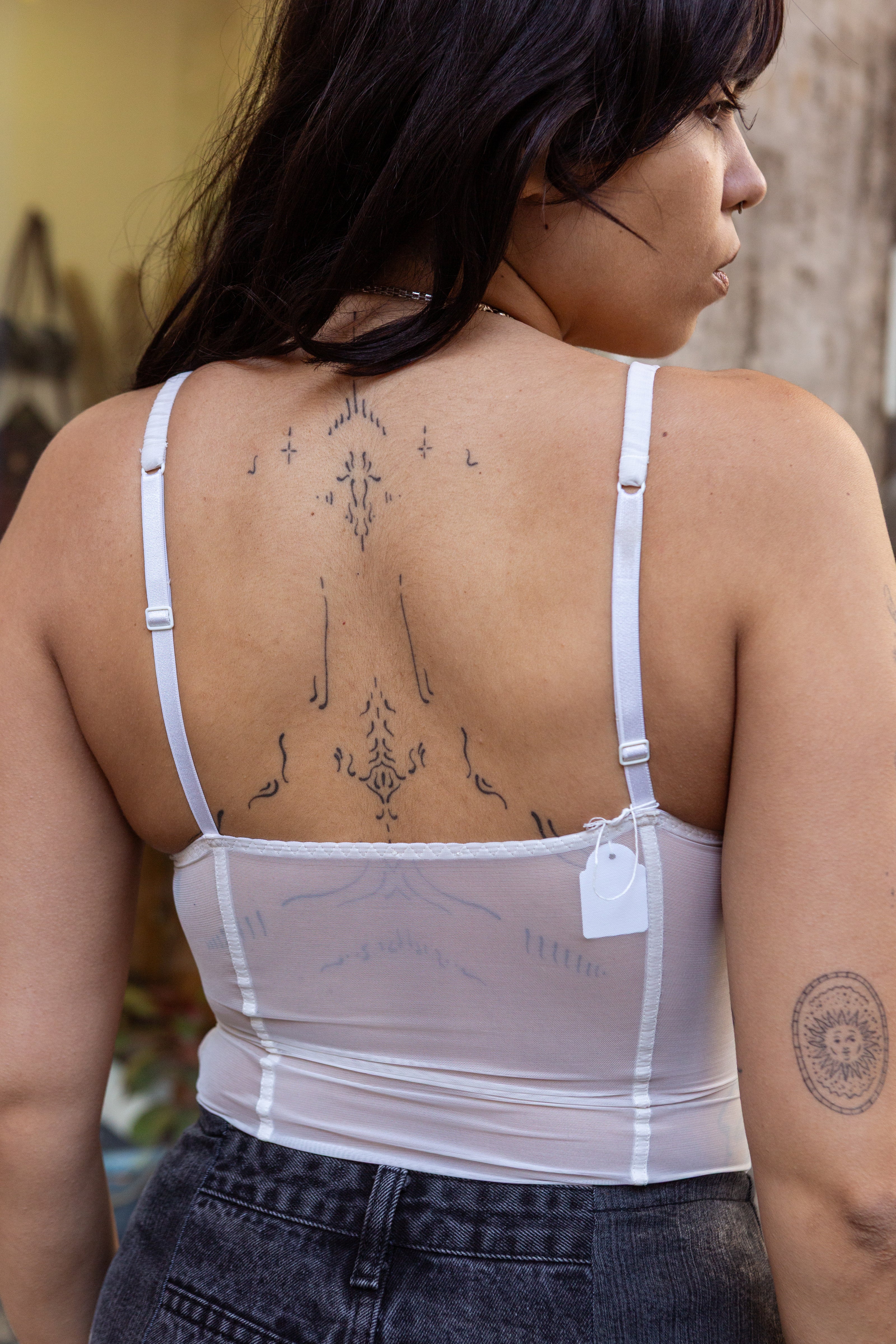 Super hot lingerie corset mesh top