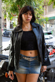 Beautiful vintage leather jacket with suede & stud details