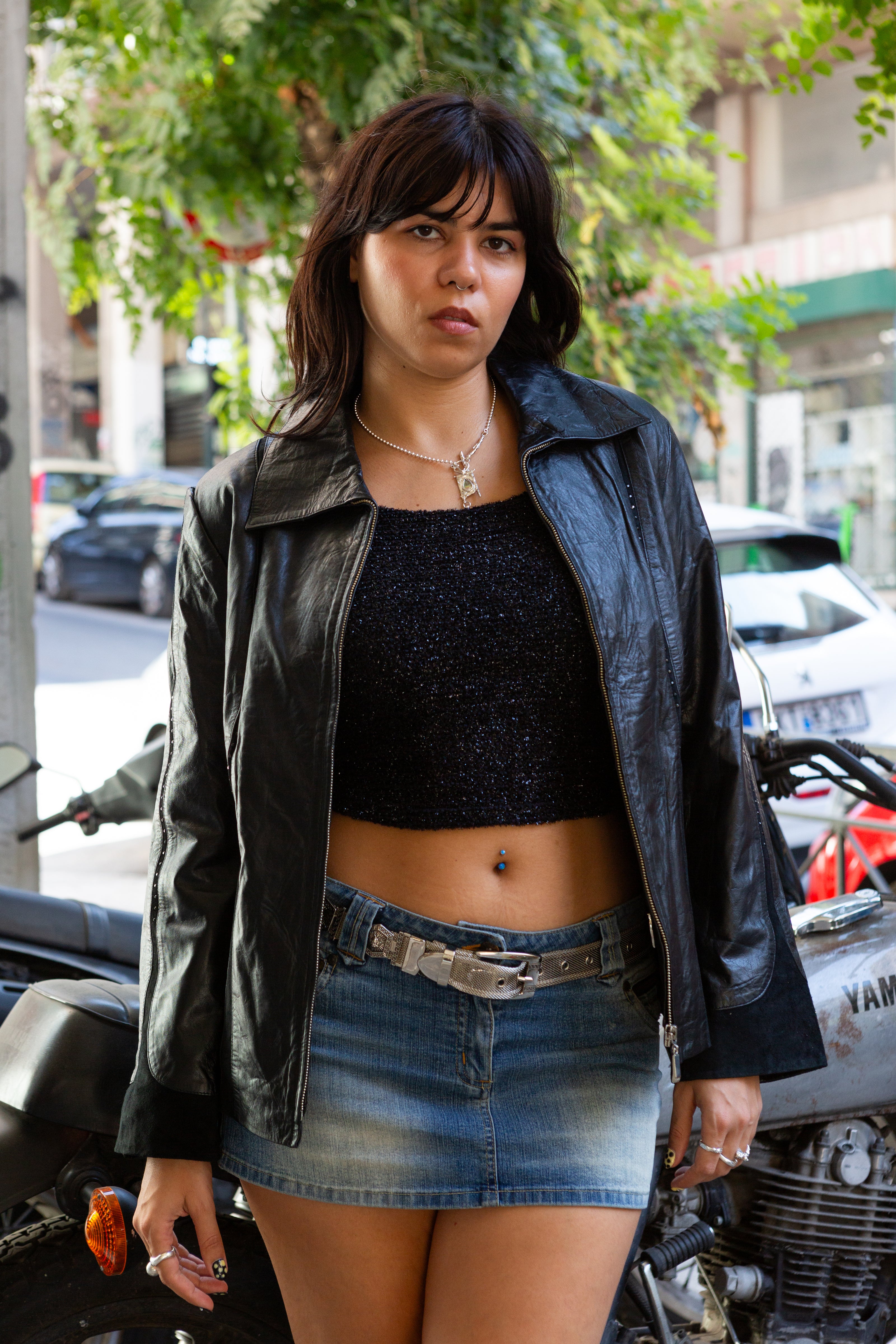 Beautiful vintage leather jacket with suede & stud details