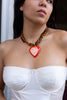 Deadstock heart Y2K necklace with glass beads