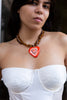Deadstock heart Y2K necklace with glass beads
