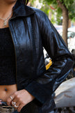 Beautiful vintage leather jacket with suede & stud details