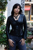 Super hot leather jacket with silver stud details