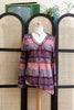Boho Dreams Vintage Top – 90s Asymmetrical Paisley Blouse in Purple & Pink