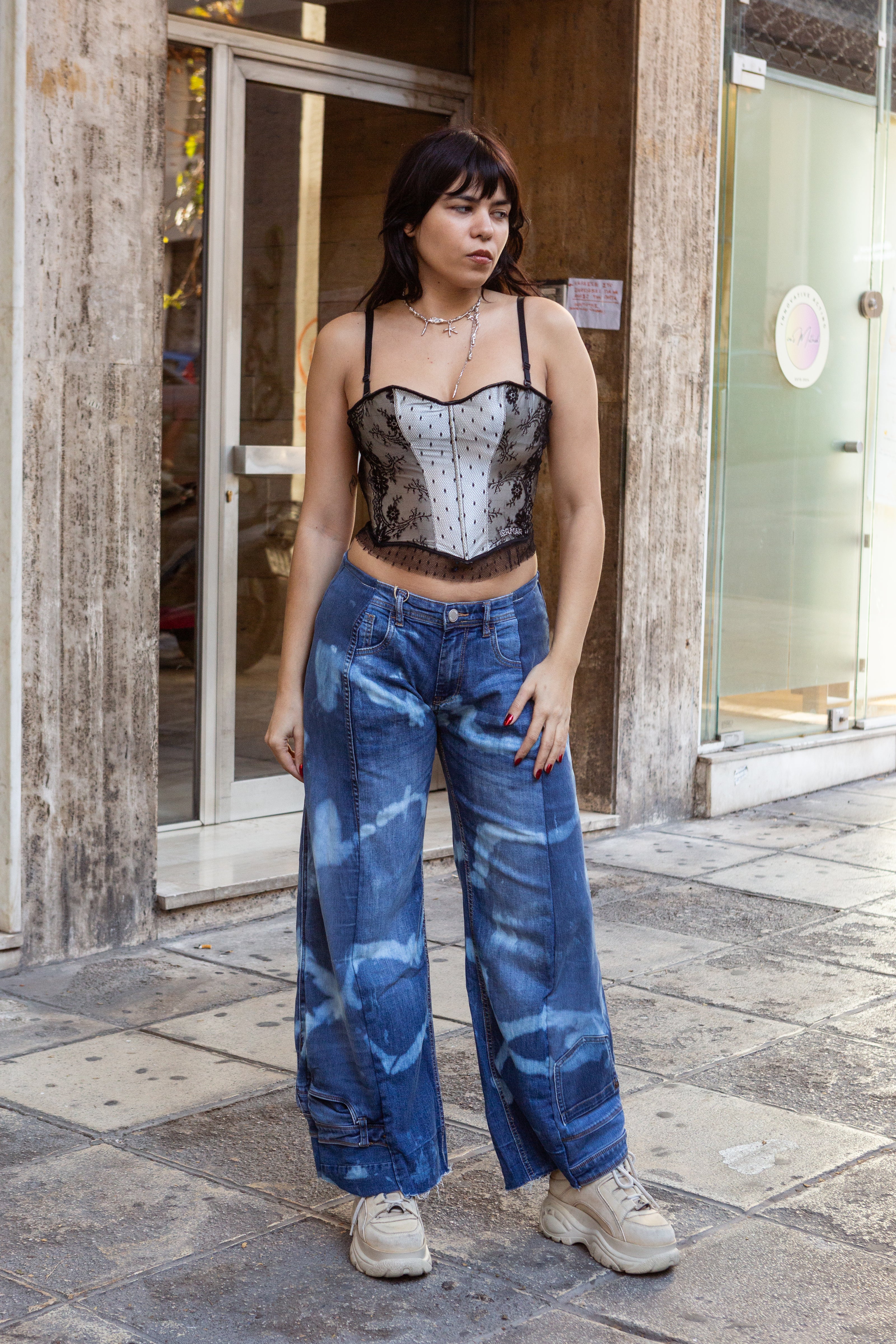 Thoughts reworked super hot baggy up-cycled jeans (EU38)