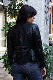 Super hot leather jacket with silver stud details