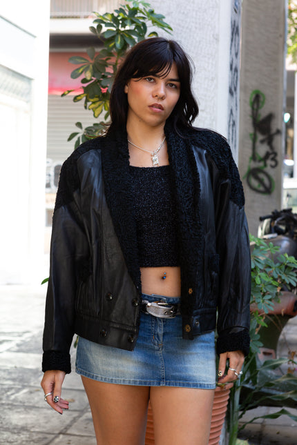 Vintage womens 80s shearling jacket