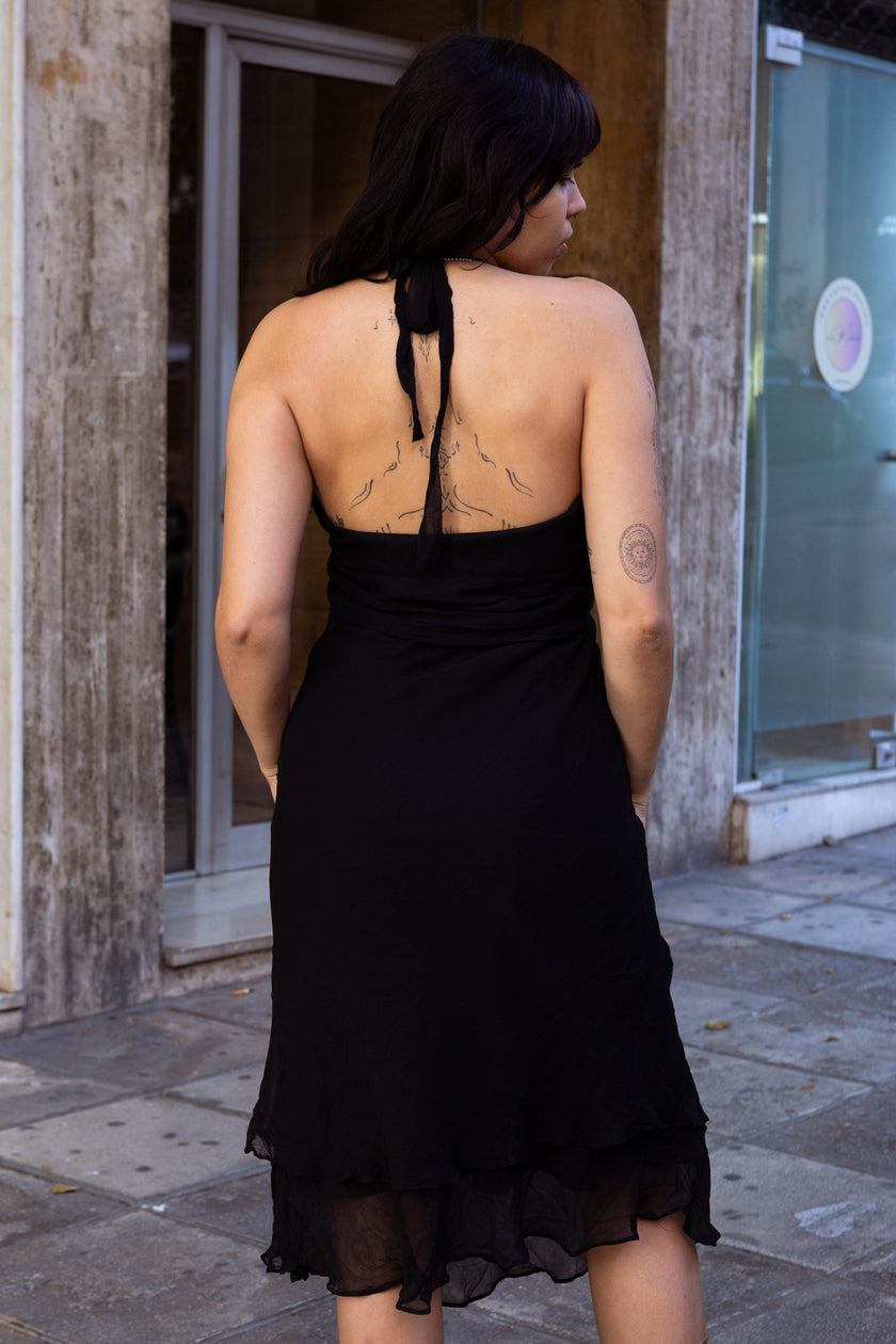 Deadstock ESPRIT 100% silk backless dress (L)