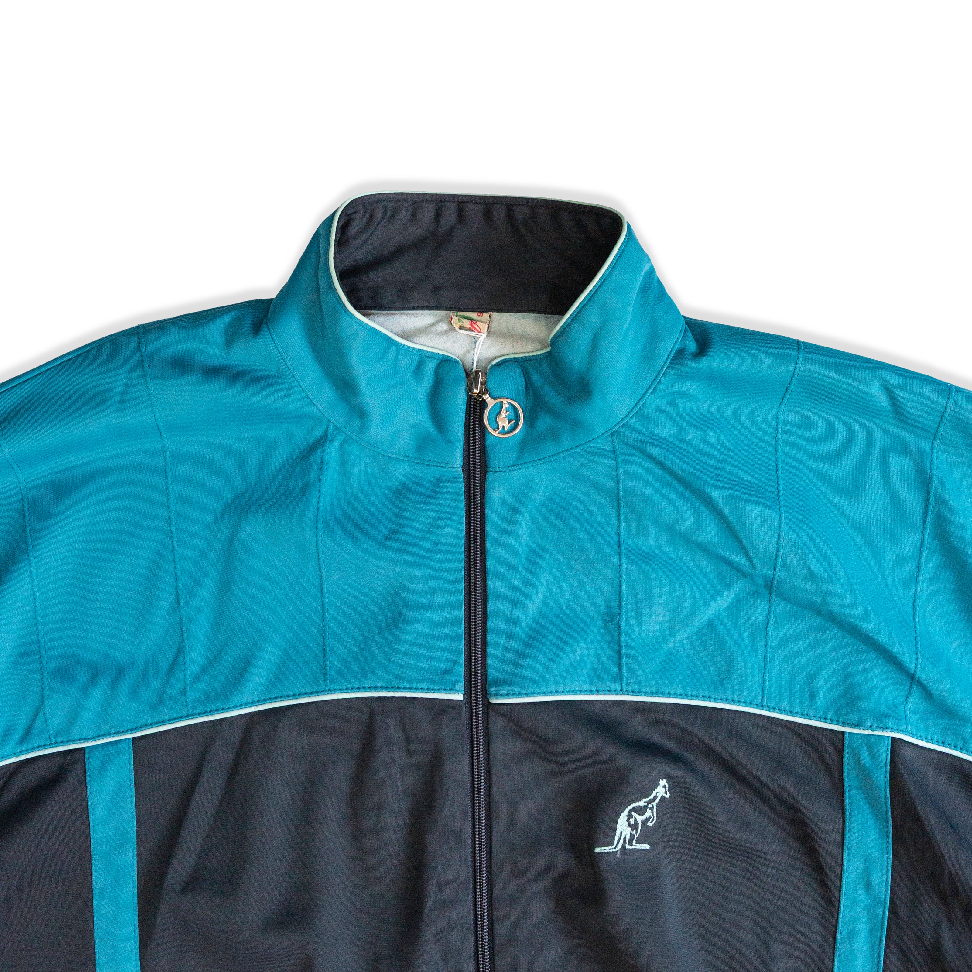 Vintage colorblock zip-up track jacket with detachable sleeves (L)